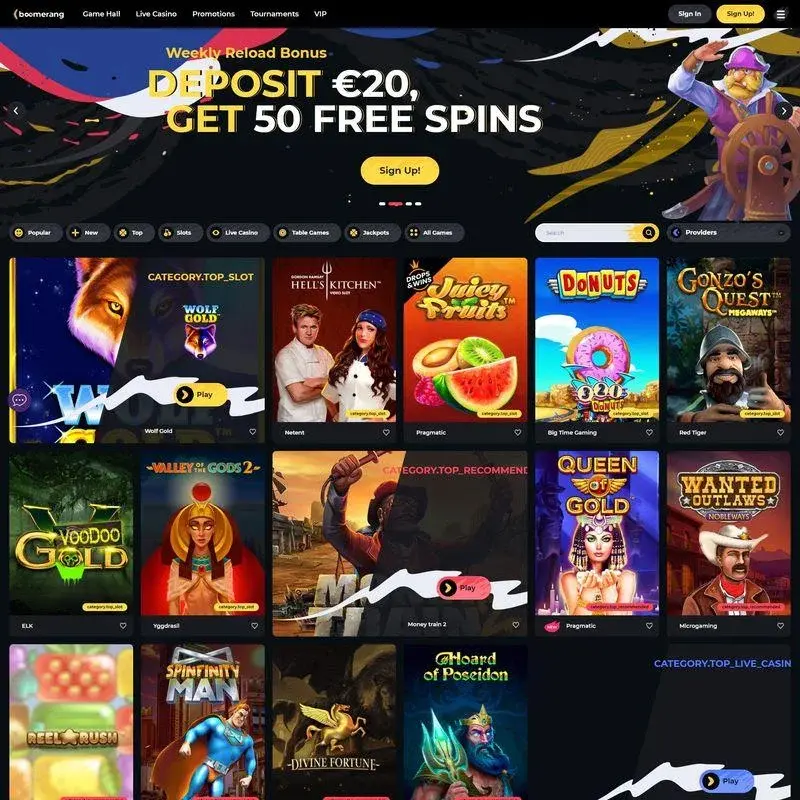 Boomerang Casino screenshot
